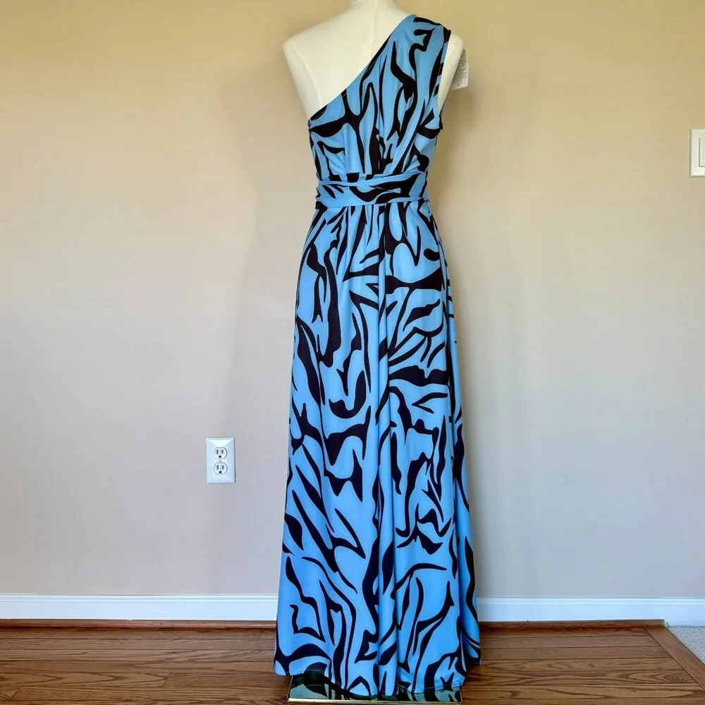 NWT EMPORIUM-ALLURE | One-Shoulder Maxi Dress w/Split & Sleeveless Design Sz M - Picture 3 of 7